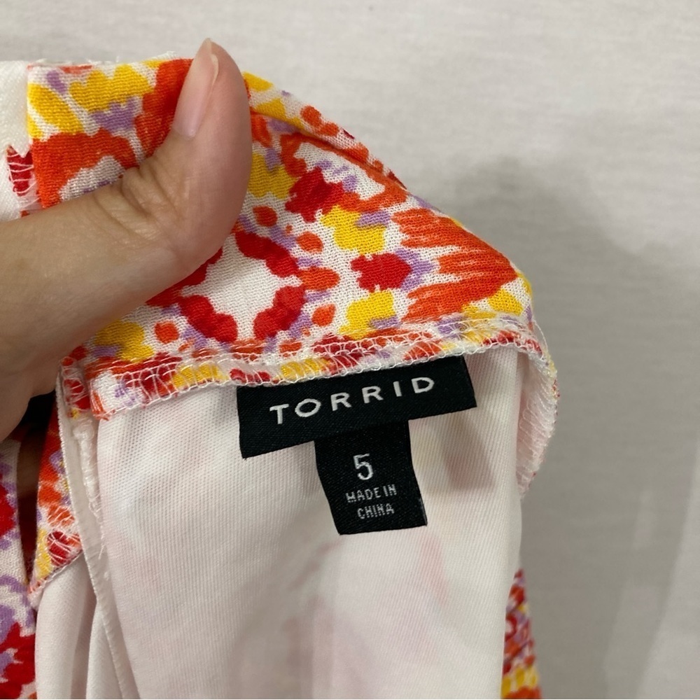 Torrid Multi Color Soft Flowy Summer Vacation Max… - image 2
